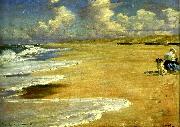 Peter Severin Kroyer marie kroyer malar pa stenbjerg strand Spain oil painting artist